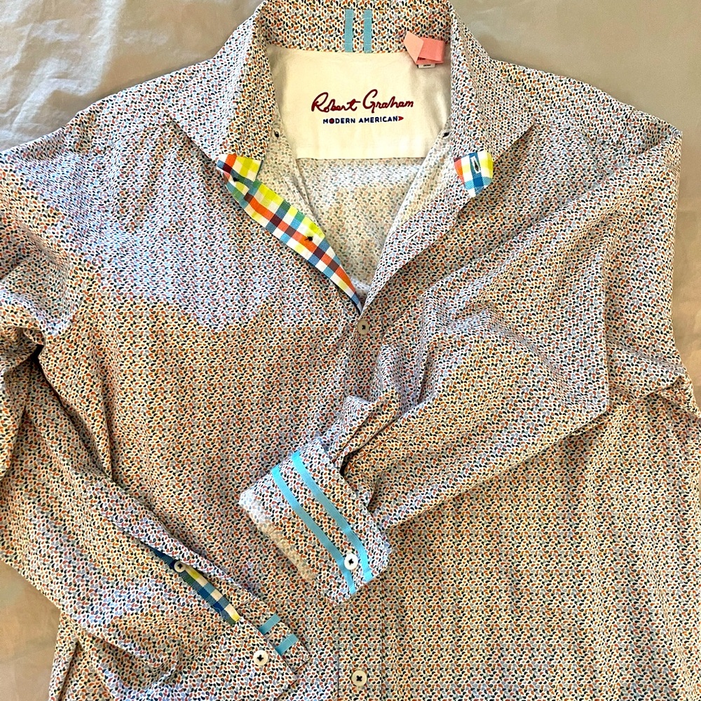 Robert Graham long sleeve button up multicolored shirt